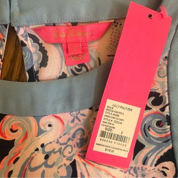 NWT Lilly Pulitzer Size 2 Angie Stretch Shift Dress - Picture 15 of 15